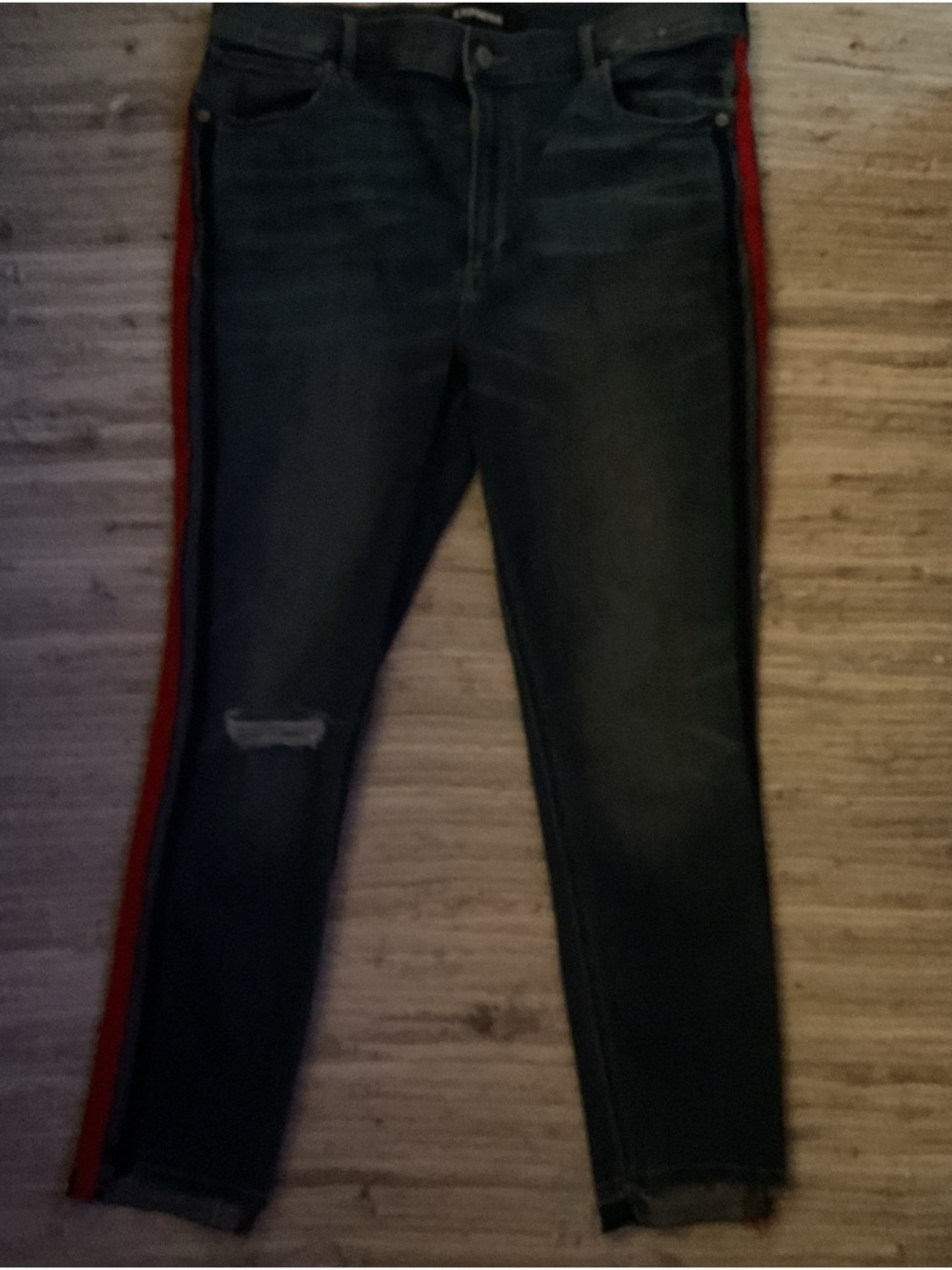 Express Dark Blue Ankle Legging High Rise Jeans